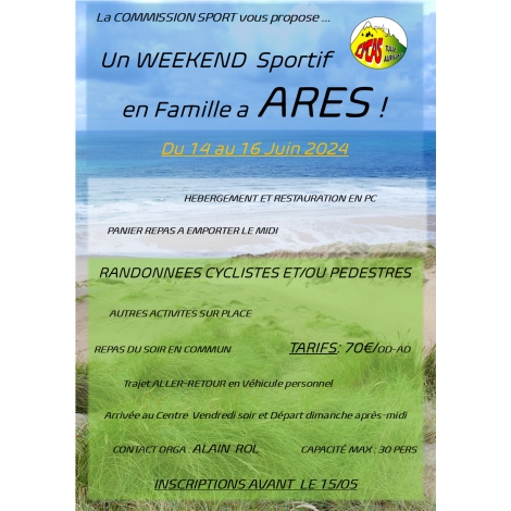 WEEKEND SPORTIF en famille à ARÈS