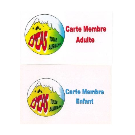 CARTE MEMBRE - PECHE - BADGE PISCINE