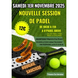 PADEL AU COMPLEXE DU 01/11/2025