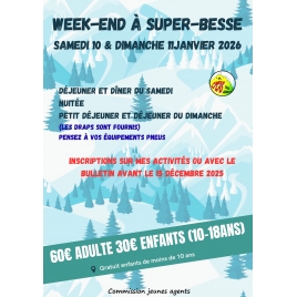 SUPER-BESSE WEENK-END FAMILLE 10 et 11 JANVIER 2026