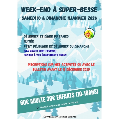 SUPER-BESSE WEENK-END FAMILLE 10 et 11 JANVIER 2026