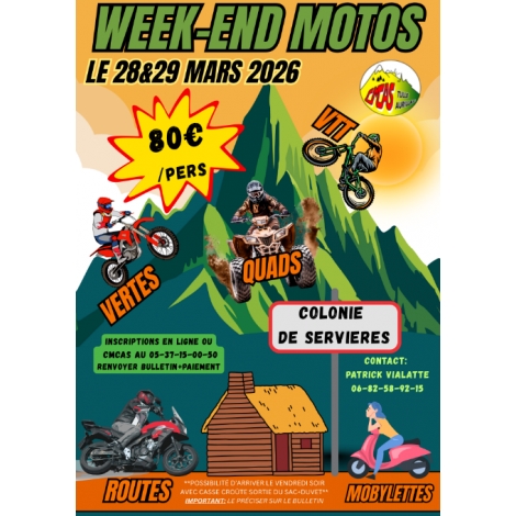 WEEK-END MOTO SERVIERES DU 28-29 MARS 2026