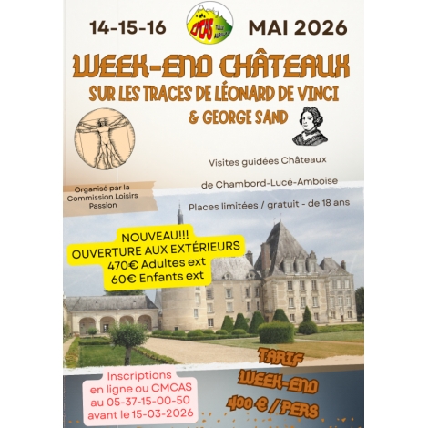 Week-end Châteaux 14-15-16 Mai 2026