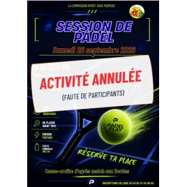 SESSION DE PADEL le 26-09-2026